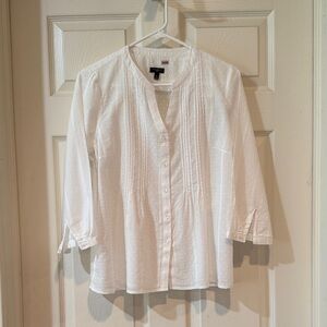 Talbots White Button-up Blouse size mp